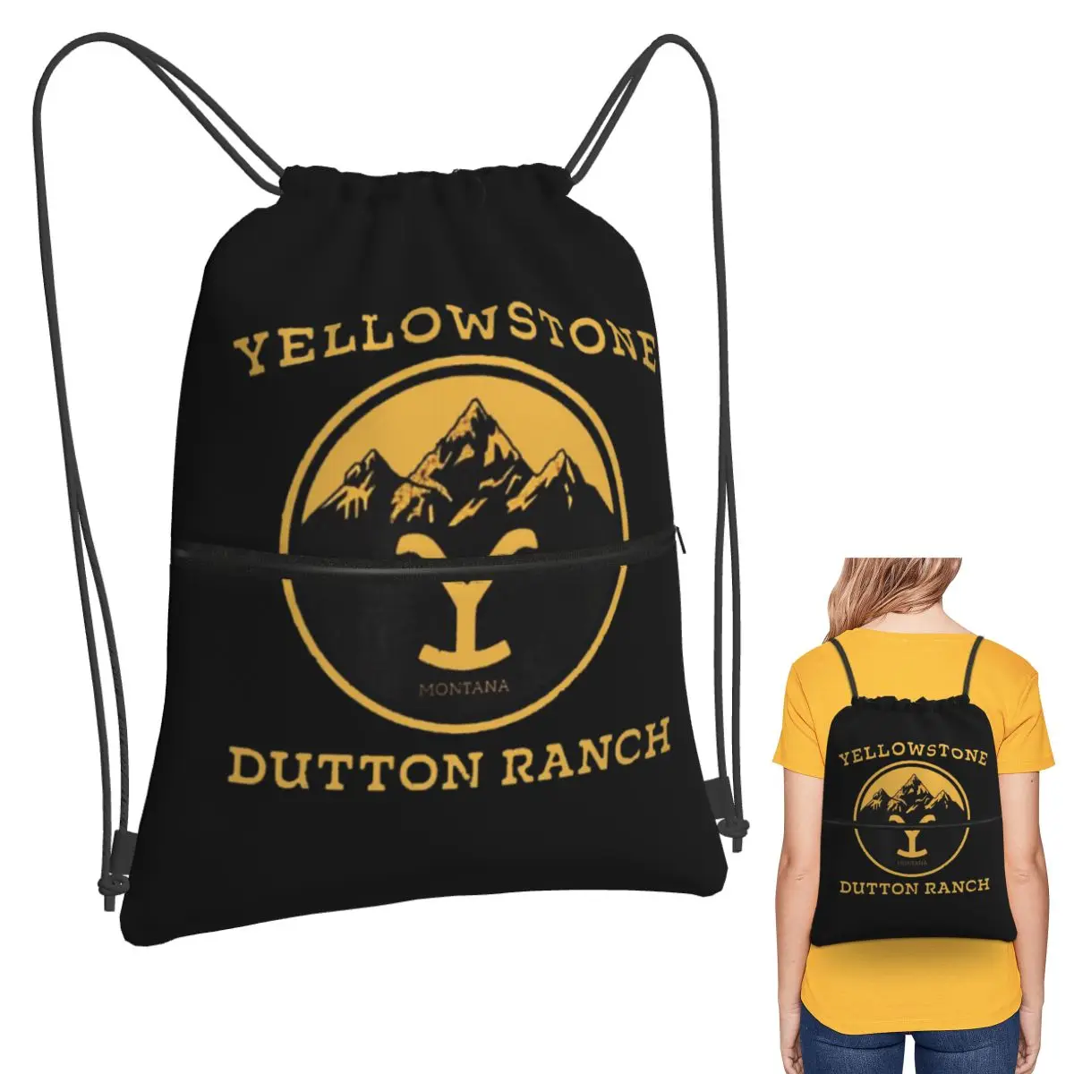 

Yellowstone Dutton Ranch Backpacks Casual Drawstring Bags Sports Bag Book Bags for Travel Students