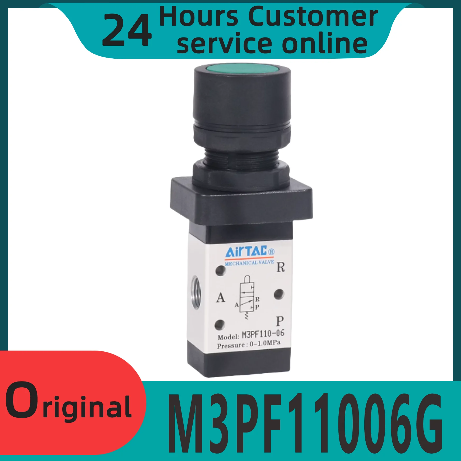 

Brand new original mechanical valve M3PF11006G M3PF11006B M3PF11006R M3PF21006B flat button manual valve pneumatic valve