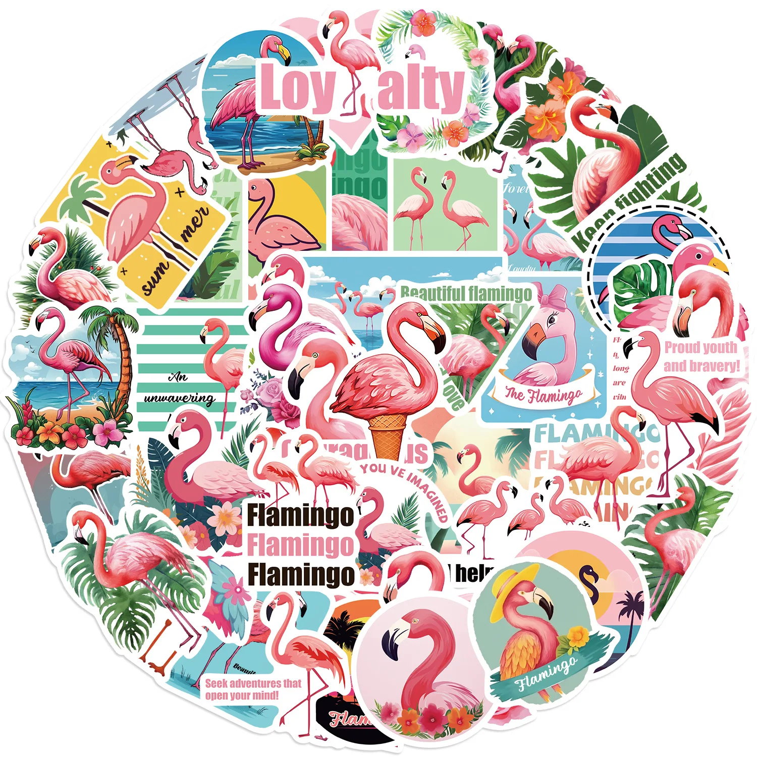 10/30/50 Stuks Flamingo Cartoon Stickers Grappige Dieren Stickers Diy Bagage Laptop Telefoon Gitaar Auto Fiets Skateboard Sticker Kids Speelgoed