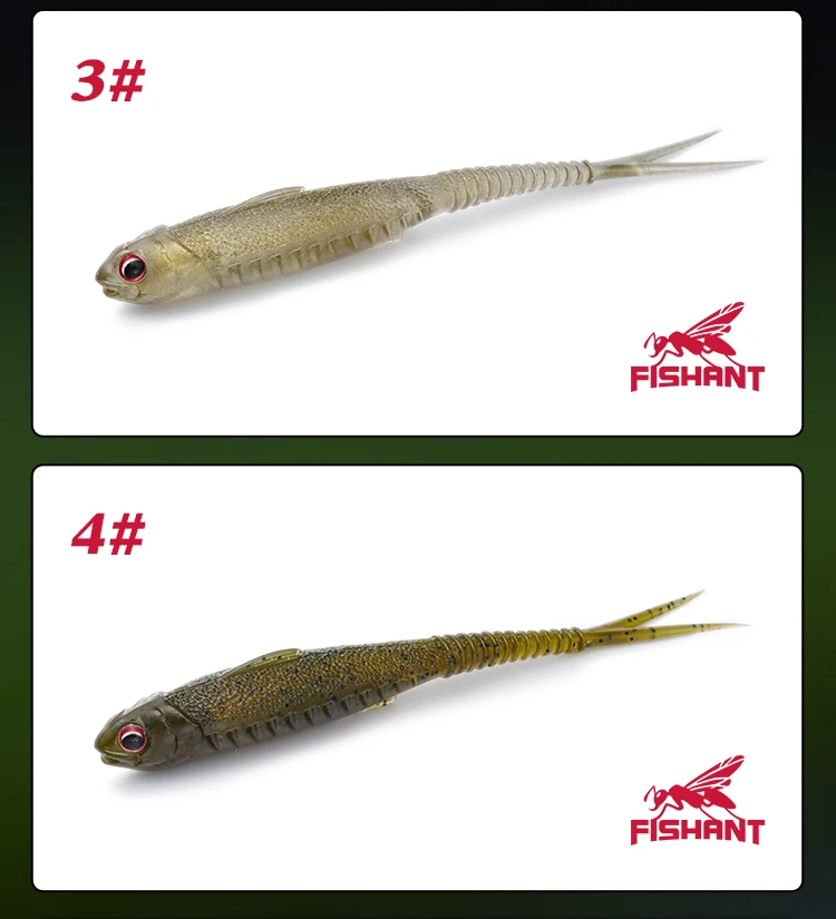 FISHANT Fork Tail Hollow Floating Soft Bait 2,5" 3,1" Realistischer Silikon-Köder mit Nachtleuchtfunktion zum Angeln von Barschen und Hechten mit Jigging-Ködern. – Detail 13
