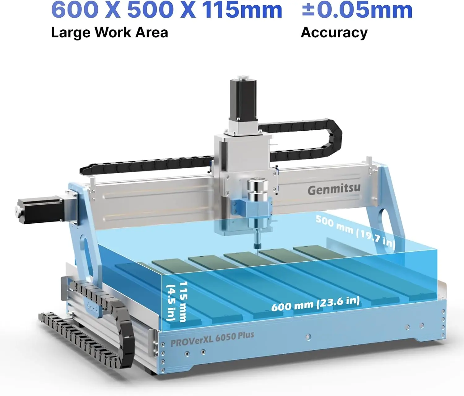 Genmitsu-máquina CNC PROVerXL 6050 Plus para Metal, madera, acrílico, MDF, tallado, Control GRBL, fresadora de 3 ejes