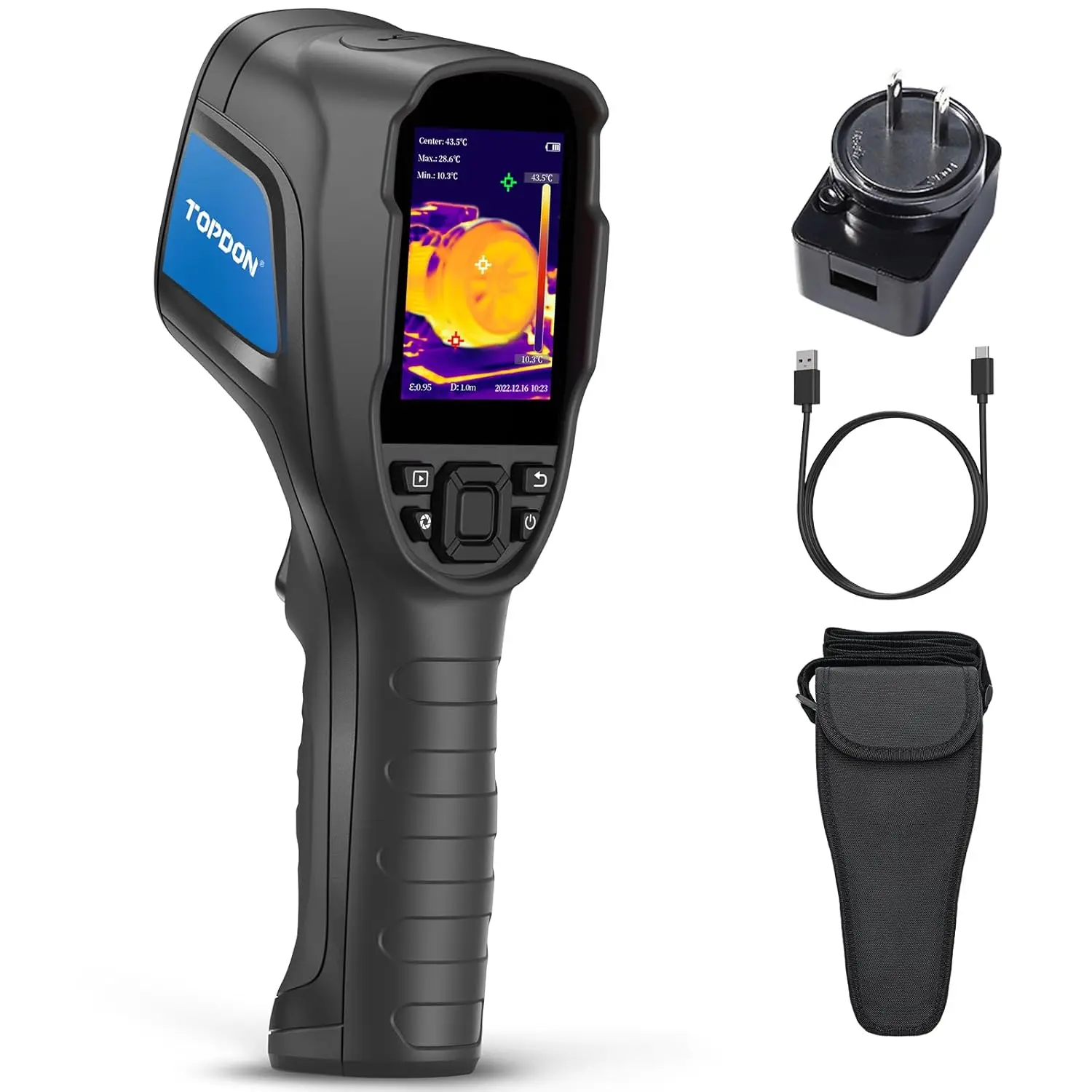 Thermal Imaging Camera 160x120 IR Resolution 15-Hour Battery Life Handheld Infrared Thermal Imager with 1x / 2X / 4X Zoom Level