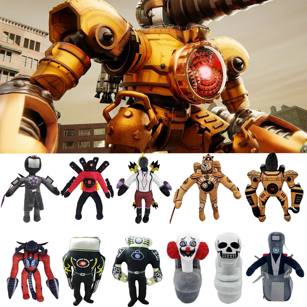 74pcs Skibidi Toilet Plush Toy Upgrade Titan TV Man Plush Clock man Speakerman  Infinite War God Tv King Skibidi Toilet Toy