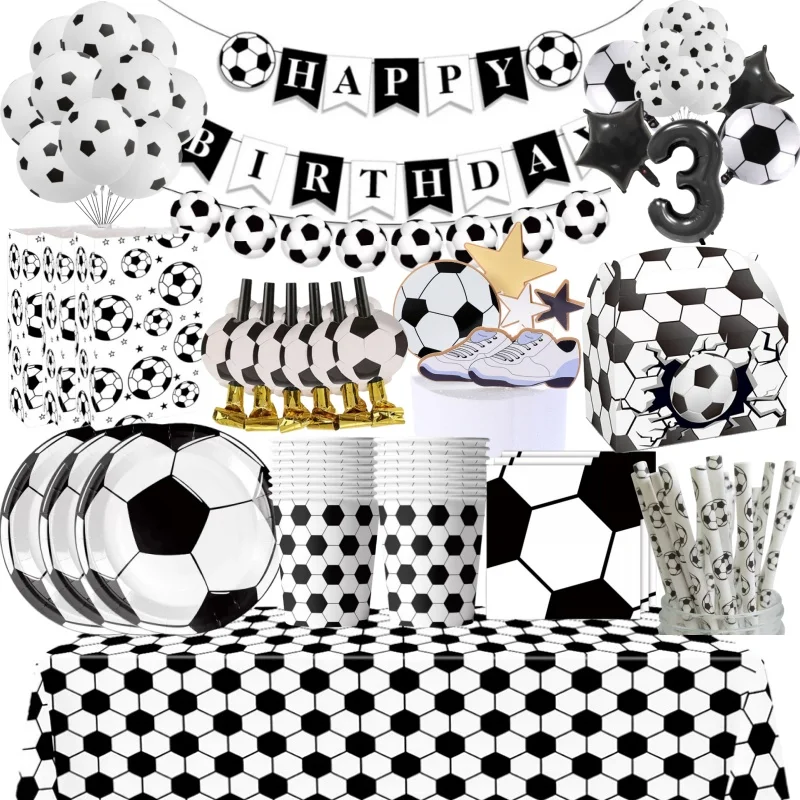 

Football Birthday Decoration Party Supplies Tableware Balloons Set Candy Gift Boxes Football Birthday Gifts Kids Birthday Favors