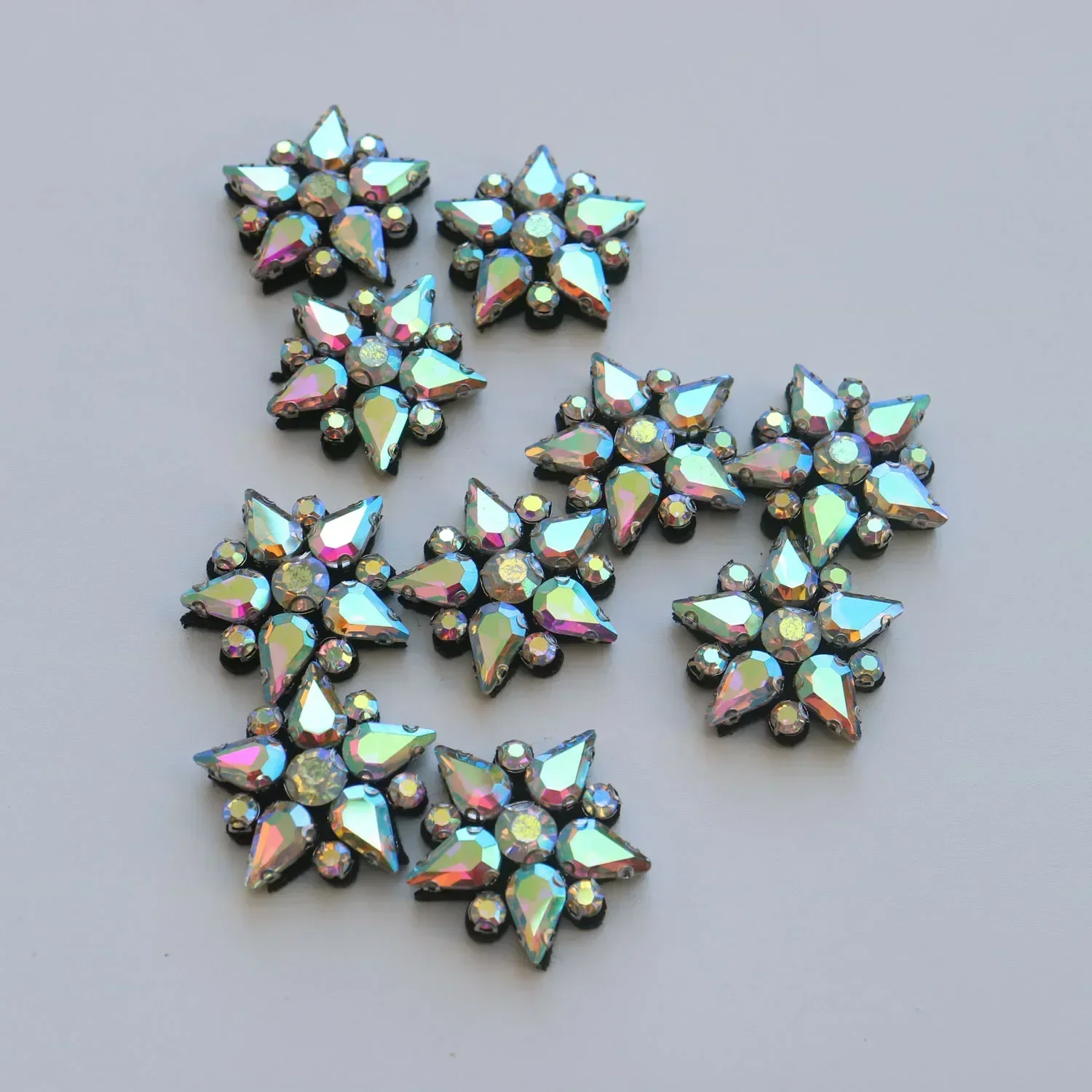 10pc/lot Handmade Star beaded patches for clothing DIY rhinestone sequins Sew on patch embroidery appliques parche ropa