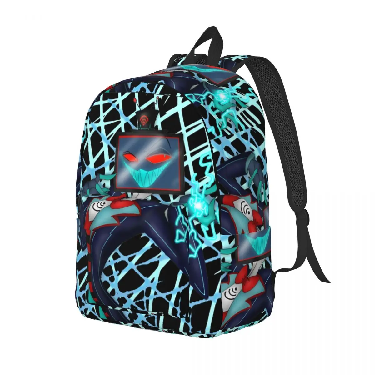 Static On The Vox Waves Hazbins Hotels Anime Fan Art Backpack Daily Backpacks Student Unisex Big School Bags Leisure Rucksack