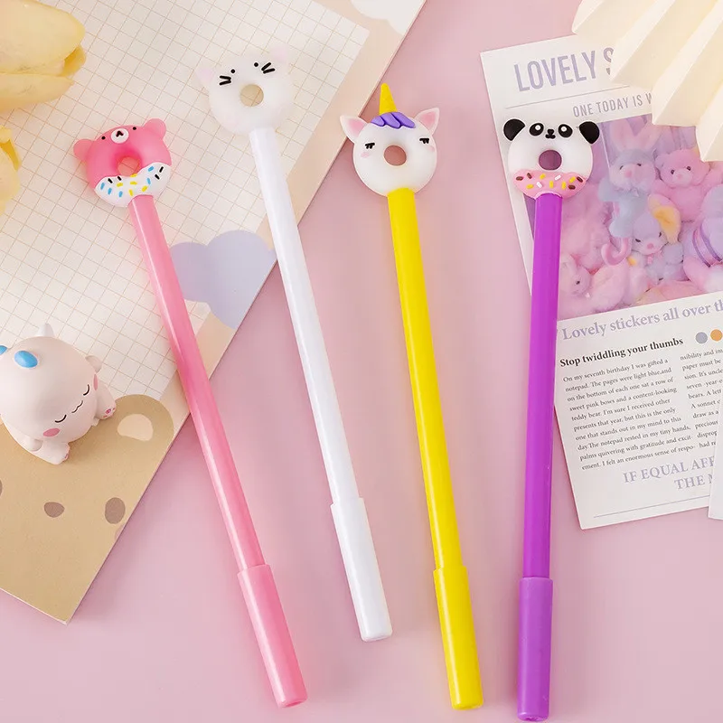 24 Pcs Cute Doughnut Gel Pens Set Student Stationery Exam Gifts Prizes Back To School