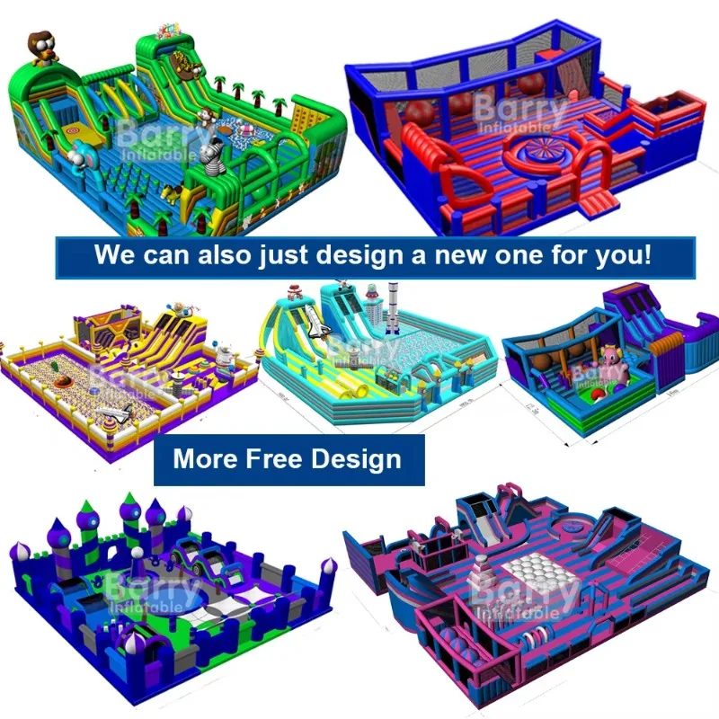 Indoor Outdoor Infla  Theme Amusement Park with Slide Obstacle Course Bounce House Infla  Playground