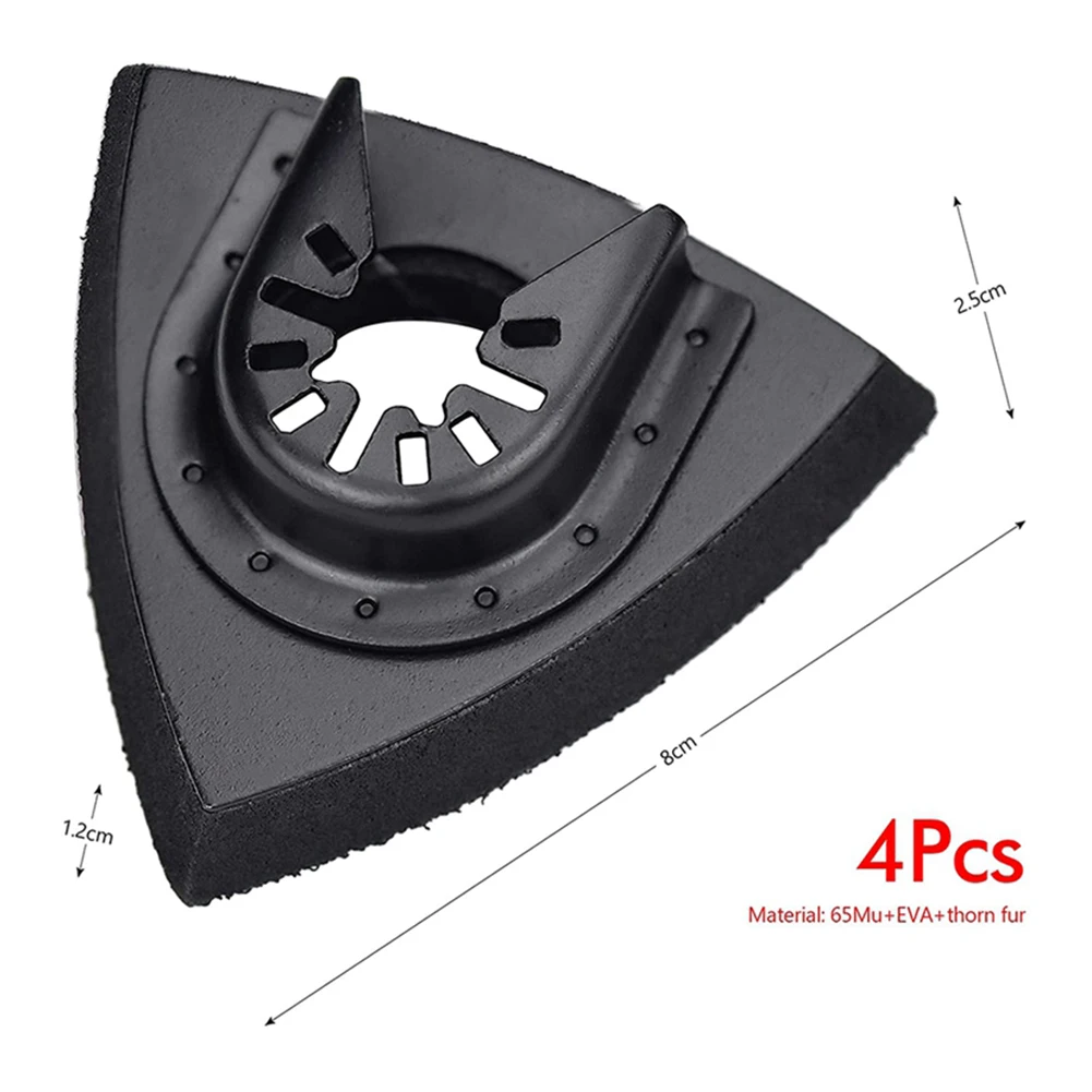 4PCS Oscillating Multitool Sanding Pads 80*80*80mm Plastic Sanding Pads For Wood Metal Palstic Sanding Power Tool Parts