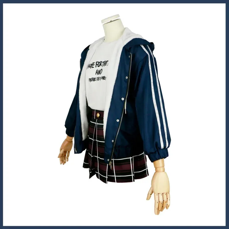 أنيمي الفتيات الفرقة صرخة Iseri نينا تأثيري حلي Togenashi Togeari Togetoge معطف الشتاء تنورة شعر مستعار امرأة Kawaii عيد الميلاد البدلة ؛ 2' #5