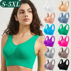 Women's Seamless Push-Up Bra Sports Bralette Non-wire Crop Top Solid Sexy Lingerie No-Pads Breathable Plus Size Tank Bra S-5XL