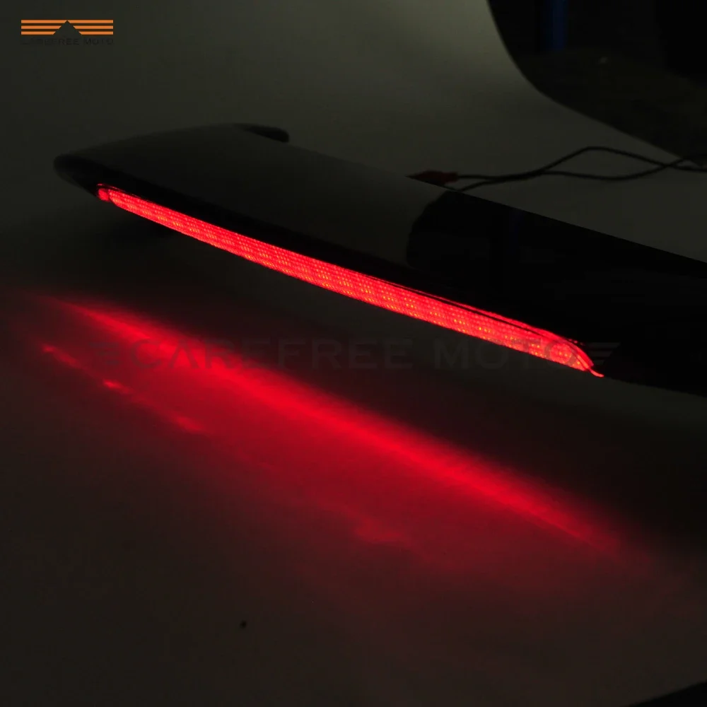 Black Motorcycle LED Rear Trunk Spoiler with Red Lens Case for Honda GL1800 GOLDWING GL 1800 2001-2011