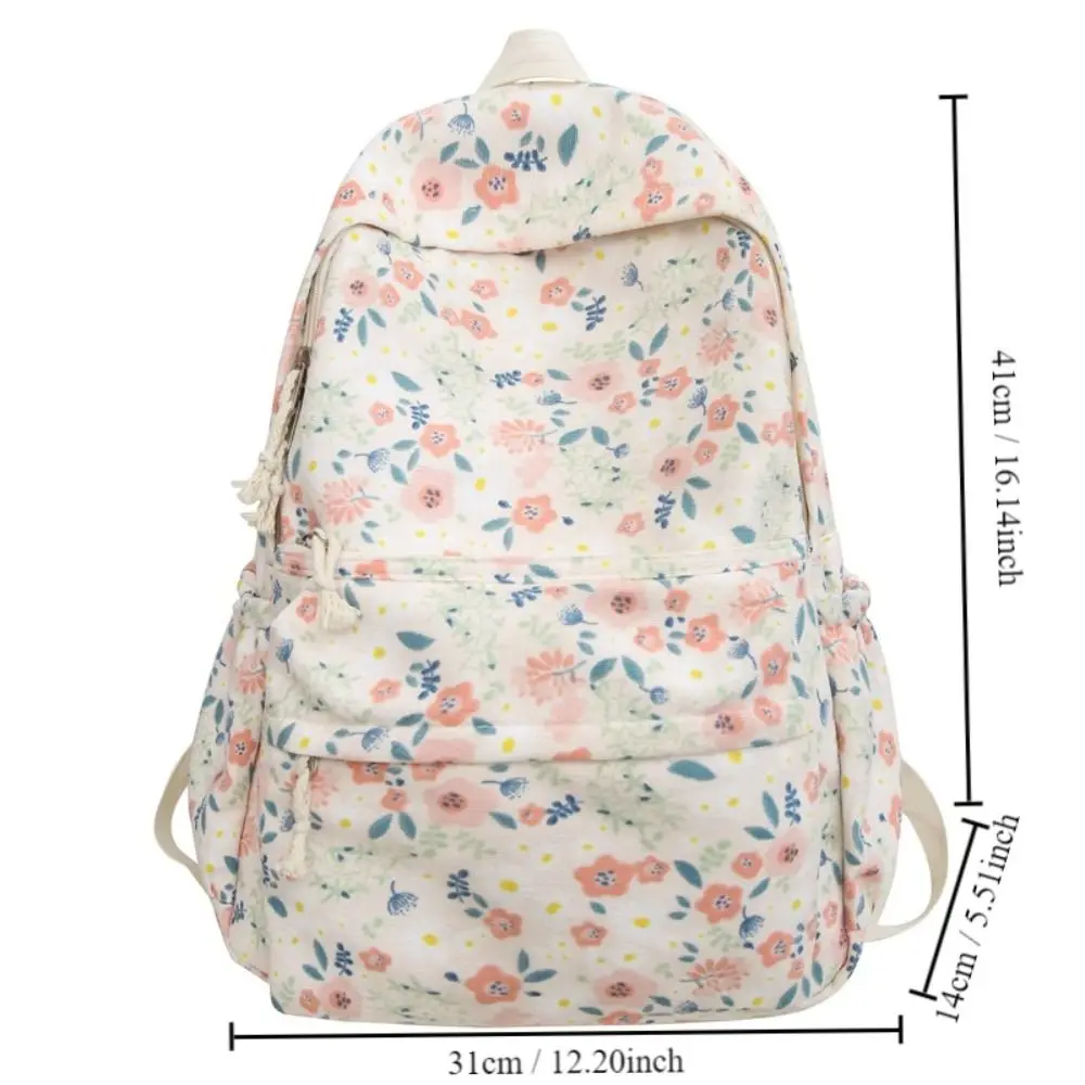 Aesthetic Knapsacks Japanese Flower Print Mochilas Women\'s Large Capacity Backpacks Shoulder Bag Multifunction Rucksack