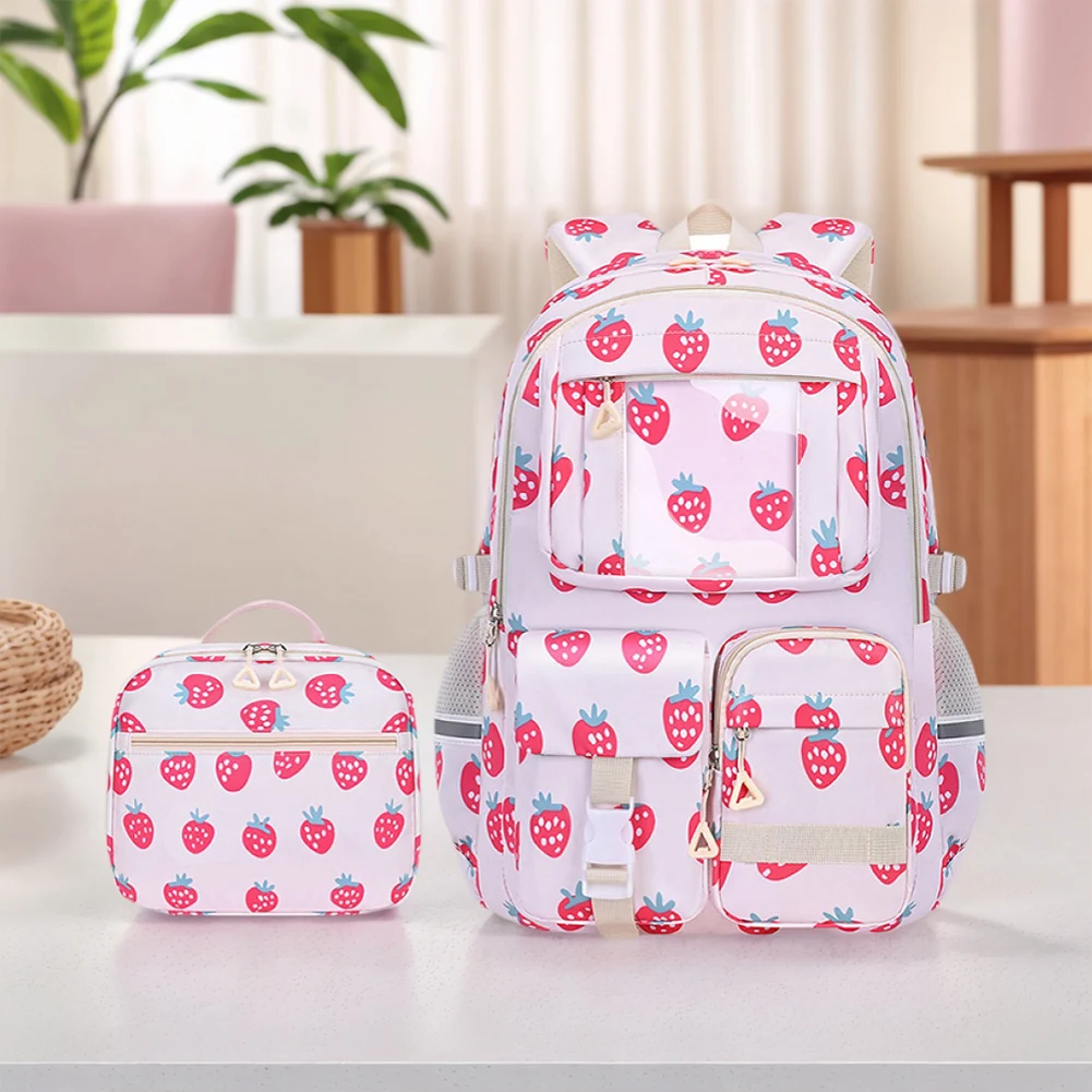 

Набор из 3 предметов: детский рюкзак с сумкой для обеда и пеналом, школьный рюкзак для девочек (розовый)