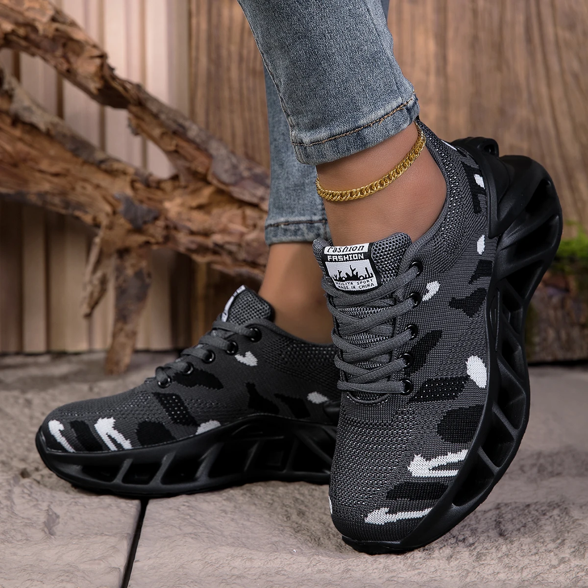 ELUVA Damen-Sneaker, atmungsaktiv, leicht, Laufschuhe, rutschfest, verschleißfest, bequem, Damen-Wanderschuhe, Damen – Detail 6
