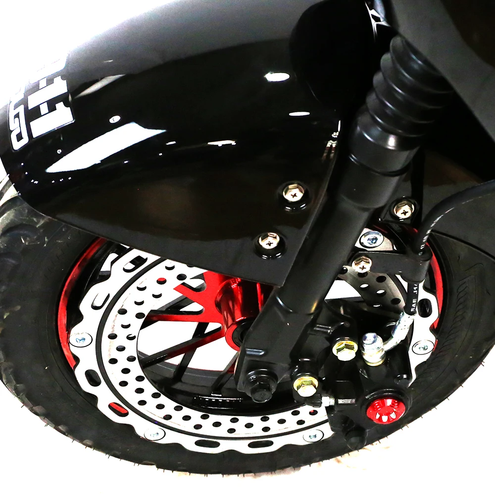 1200 واط سكوتر كهربائي فائق الطاقة مع حامل السلة الخلفية 48 فولت 60 فولت 72 فولت الهيدروليكية امتصاص الصدمات المزدوج مكبح قرصي #6