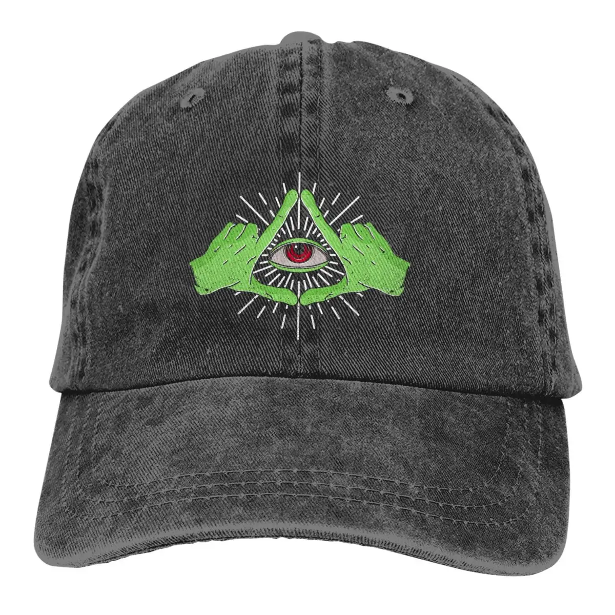 

Washed Men's Baseball Cap Alien All Seeing Eye Conspiracy Trucker Snapback Cowboy Caps Dad Hat Eye Illuminati Golf Hats