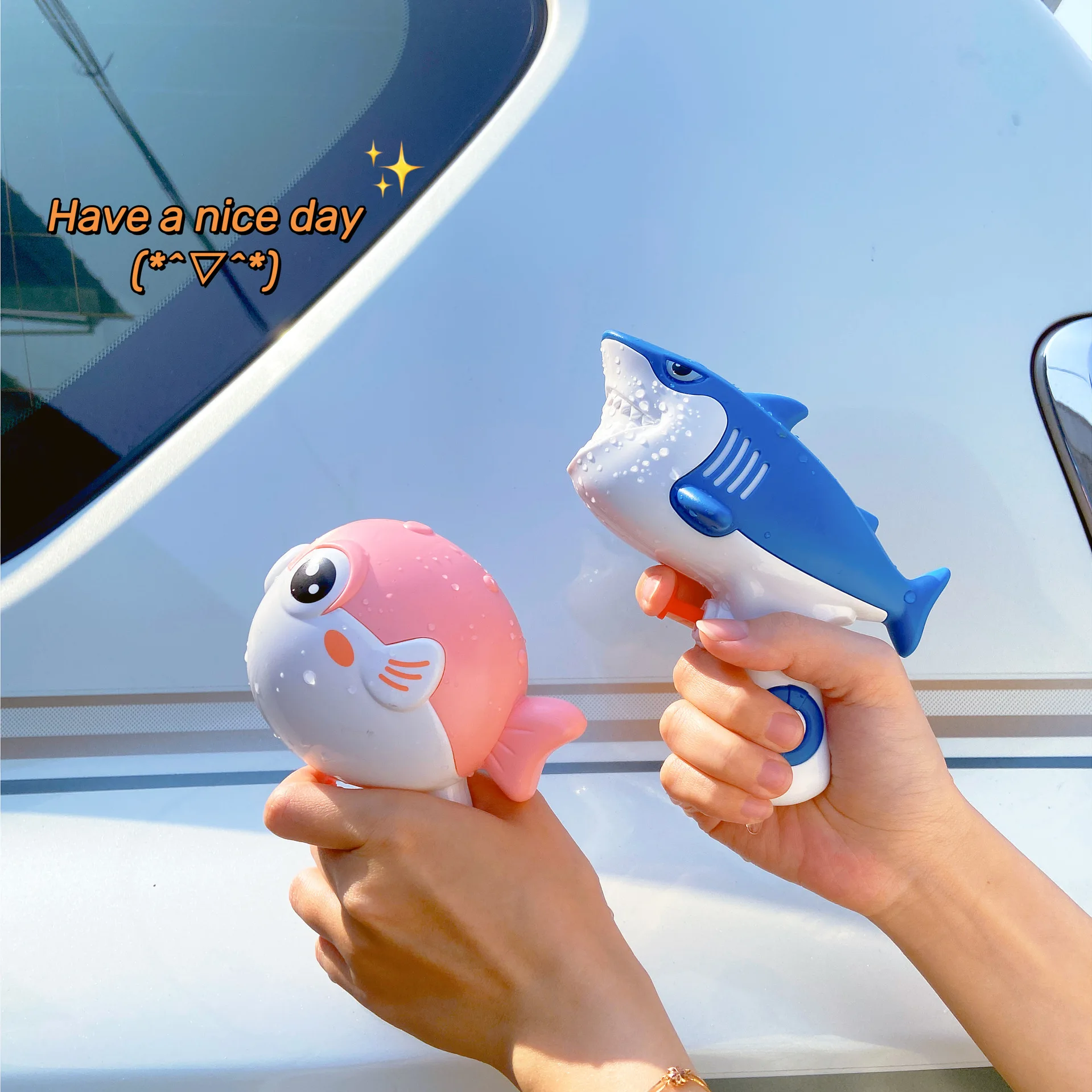 Cartoon Animal Water Gun Children Summer Beach Press Launch Shark Fun Leisure Toy Multiplayer Interactive Game  Water Gel Gun