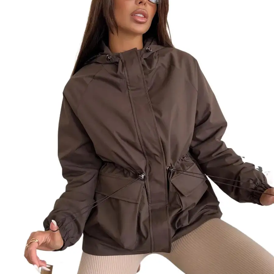 

2025 Новый модный топ с капюшоном на молнии + широкие брюки, комплекты из двух предметов, женская осенняя повседневная свободная куртка, брючный костюм для женщин