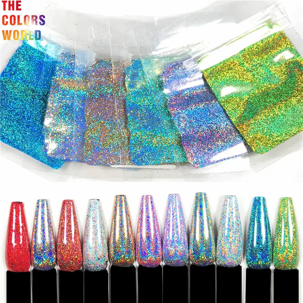 TCT-814 Strong Holographic Color Solvent Resistant Finer Glitter Ultrathin Material Nails Art Manicure  Makeup DIY Decoration