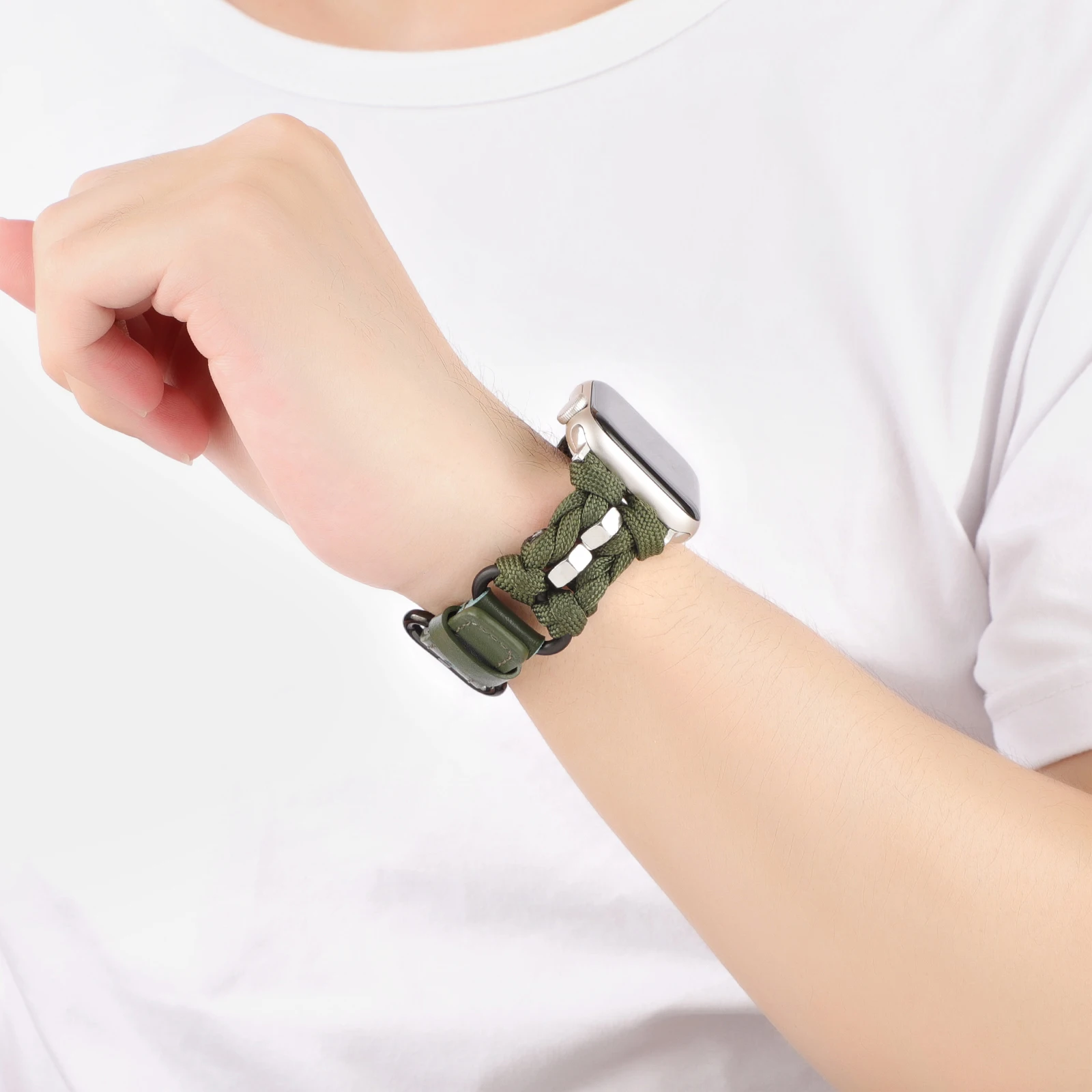 Cinturino in nylon per cinturino in pelle Apple watch per iwatch98765SE40 42 44 45 49MM Ultra uomo metallo donna moda tappo a vite da polso