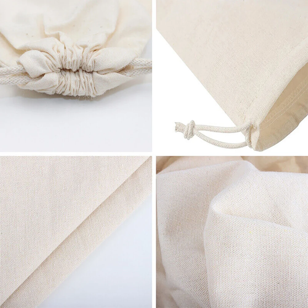 10 Pcs/Lot Cotton Drawstring Storage Bag for Gift Package Christmas Party Wedding Craft Packing Plain Pouches