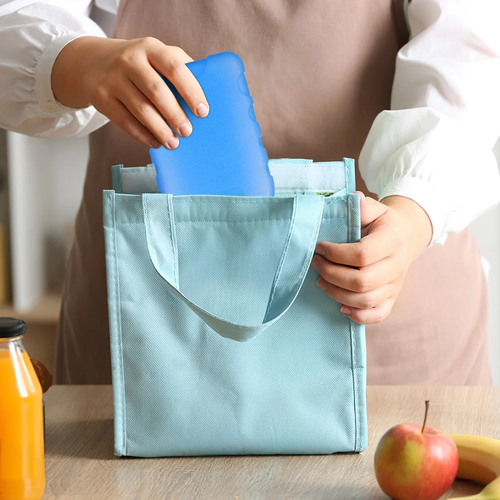 4 قطع أو مروحة تكييف الهواء، صندوق كريستال ثلجي، صناديق غداء للأطفال، كتل تبريد من البولي ايثيلين