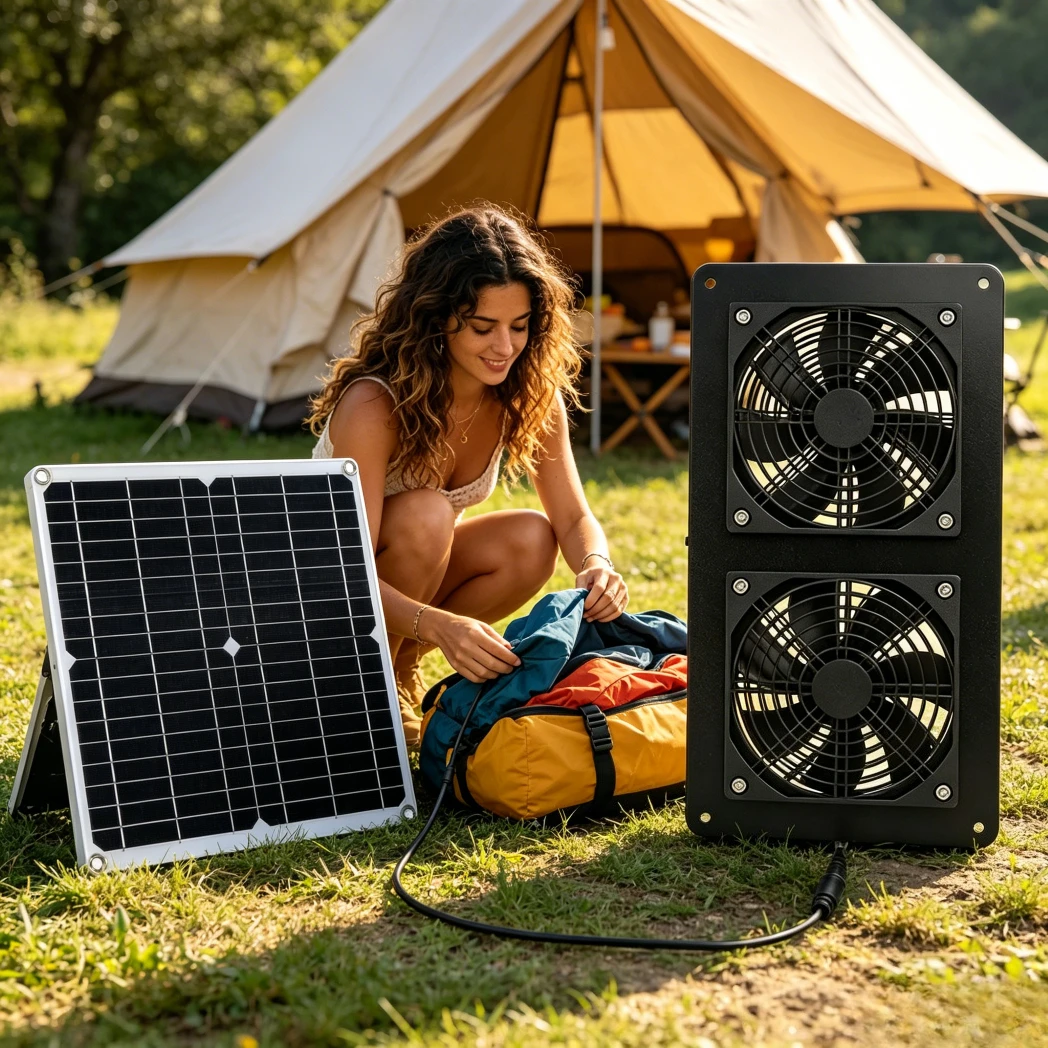 

Усовершенствованный солнечный вентилятор 30 Вт с двойным выхлопом, высокоэффективный, для охлаждения воздуха на улице, в автодомах, теплицах, собачьих будках, с контролем температуры