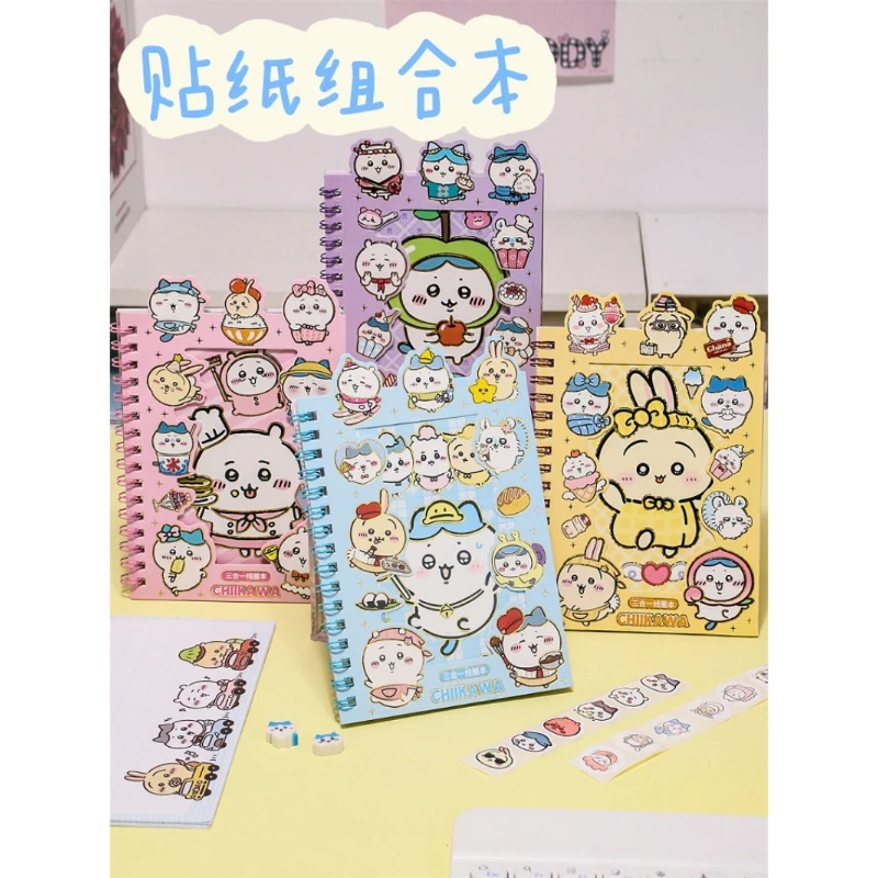Anime Chiikawa Usagi Spiral Journal Notebook with Stickers Multi Use Colorful Pages Thick Paper Smooth Writing Strong Adhesion