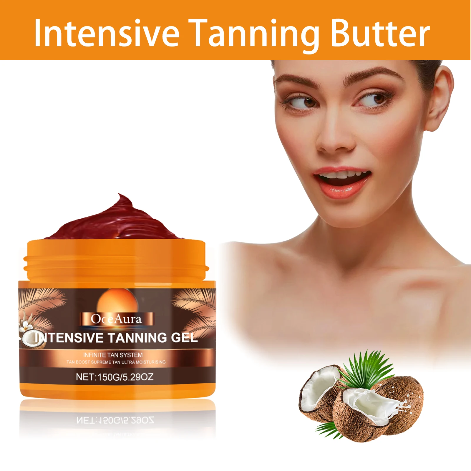 Body Tanning Cream Self Tanner Booster Solarium Brown Original Sun Bronzer Repair Nourishing Skin Coloring Sunless Lotion 150g