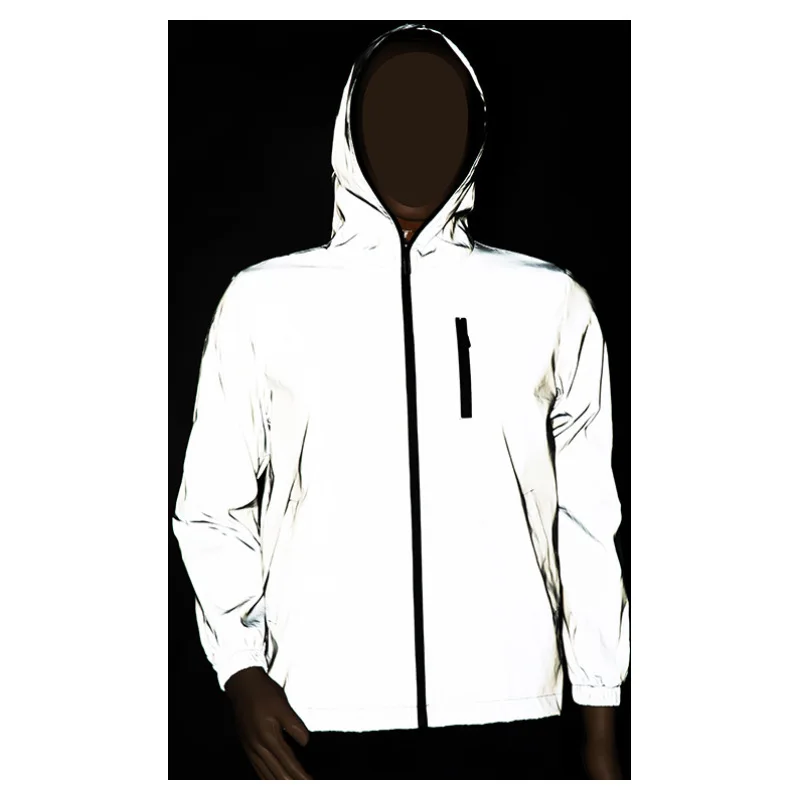 S-5XL Hooded Reflective Jacket Men Spring Waterproof Windbreaker for Boy Male Quality Hiphop Mens Varsity Coats Plus Size 2023