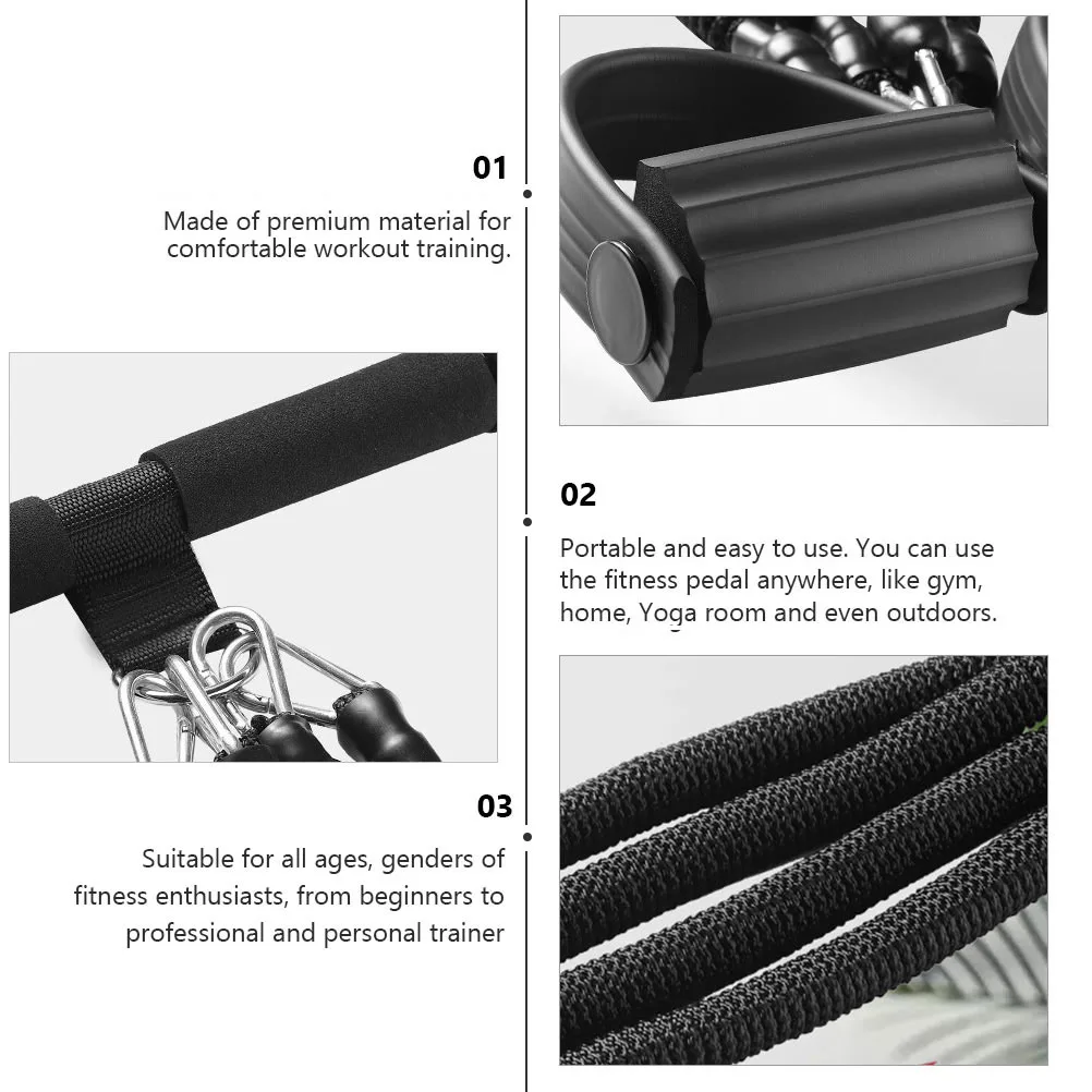 

1Set Foot Pedal Puller Yoga Resistance Band Comfortable Handles Durable Natural Material Fitness Pull Rope Home Gym Office