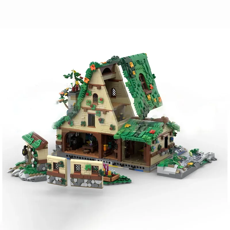 Blocos de construção Moc, modelos arquitetônicos medievais, cabines de herbolistas, módulos técnicos, presentes de feriado, brinquedos infantis, conjuntos DIY