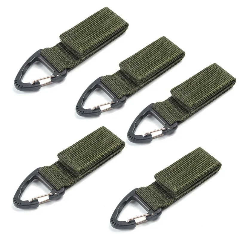 Outdoor Camping Climbing Hunting MultiTool Molle Nylon Webbing Clip EDC Tool Belt Ribbon Keychain Clasp Hook Carabiner Buckle