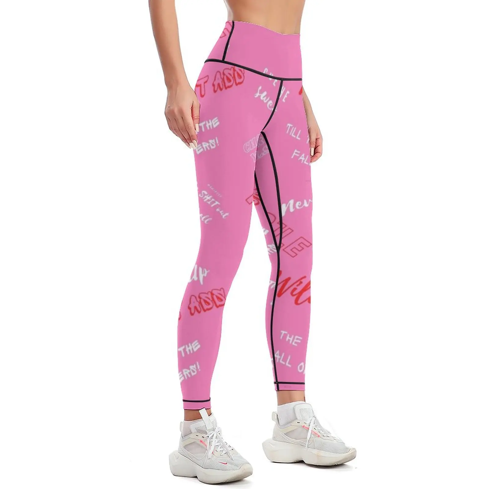 Pink, Red White Fitness Fire Line Series 3 Leggings legging gym gym pants Womens Leggings