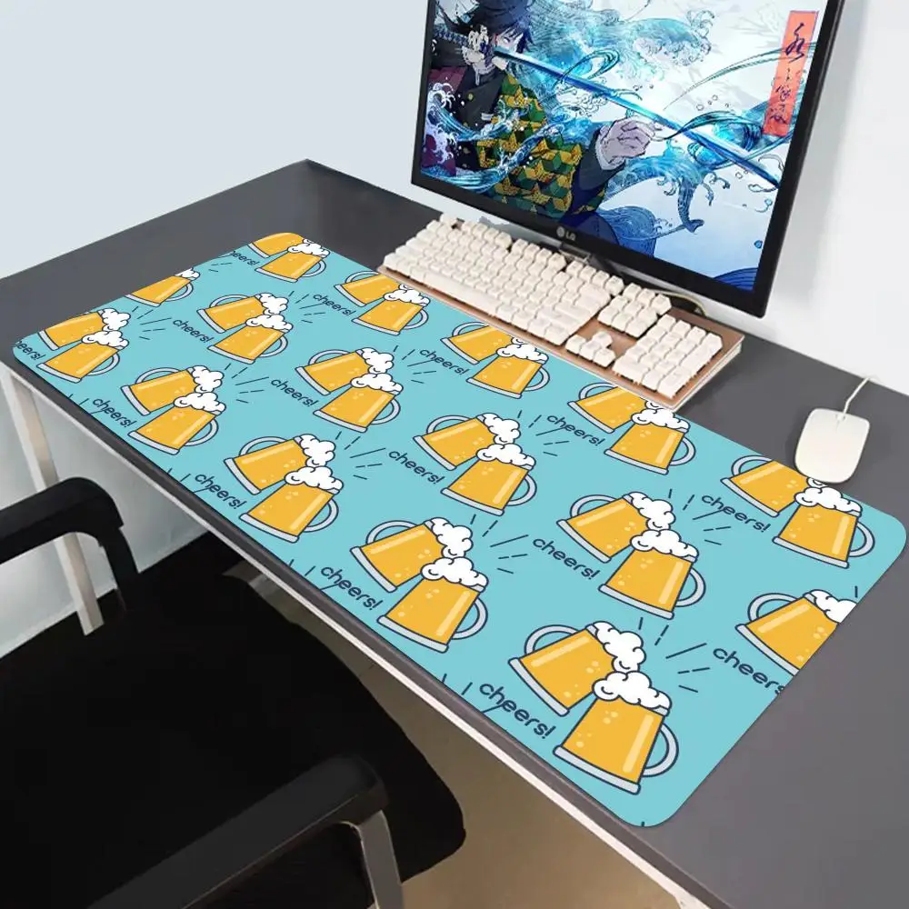 

Beer bottle Mouse Pad Mouse Pad XXL Gaming Accessories Office Gamer Keyboard Desk Mat Non-Slip Laptop Large Rubber Anime Custom