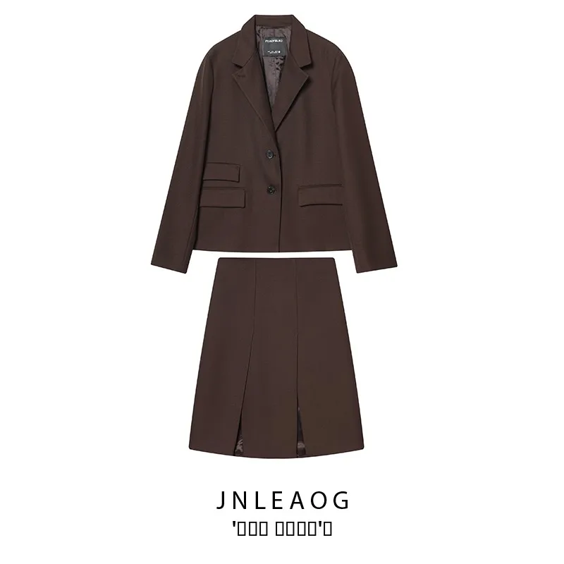 

Модный универсальный женский костюм Jaet с широкой плиссированной юбкой, осеннее новое поступление, повседневная одежда Ele Busin