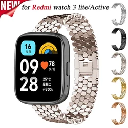 Stainless Steel Strap for Redmi Watch 3 Active 22mm Metal Replacement Bracelet for Xiaomi Redmi Watch 3 Lite Band Accessories