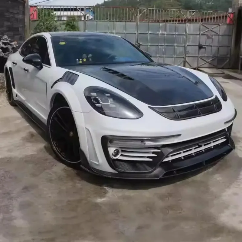 New for Porsche 971 for Panamera Car Front Lip Full Refit Set Including Front Bumper Durable Carbon Fiber Material