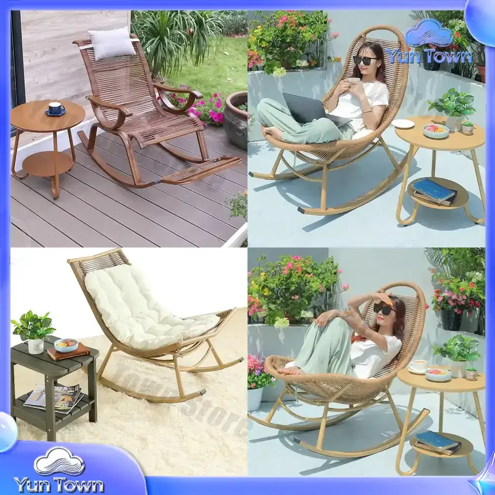 Metal Rocking Living Room Chairs Vintage Leisure Single Oversized Chair Luxury Comfortable Mecedoras De Adultos Home