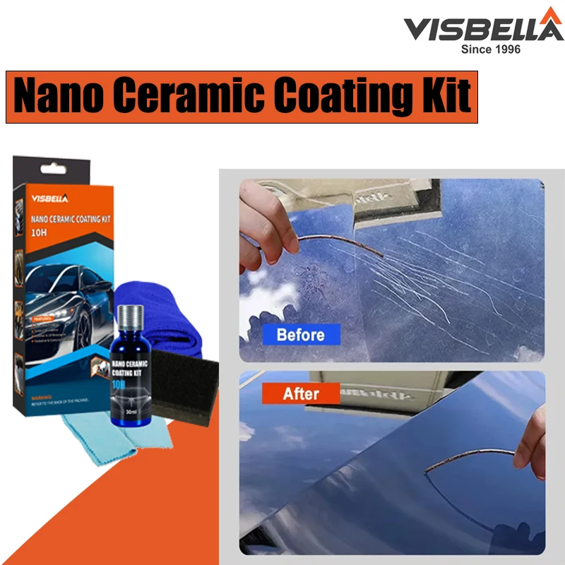 Visbella Nano Car Ceramic Coating Liquid Automotive Polisher Hydrophobic Coating Auto Paint Crystal Cleaning Coating for Cars