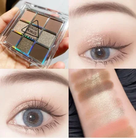 9 Colors Eye Shadow Pallete Earth Color Pearlescent Non-staining Easy To Color Eyeshadow Palette Eyes Cosmetics Nude Eyeshadow