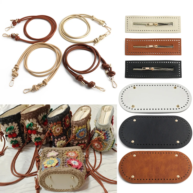 

Набор для рукоделия: 5 предметов для изготовления сумок из искусственной кожи (ПУ) своими руками – аксессуары для вязания крючком, детали для сумок на шнурке, основа для сумки, ремень-ручка для сумки