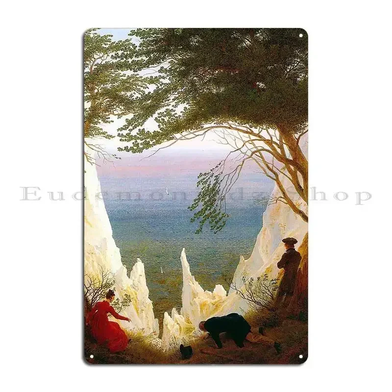 Hd Caspar David Friedrich Chalk Cliffs At Ruegen 1818 1819 Metal Plaque Design Create Printed Kitchen Wall Decor Tin Sign Poster
