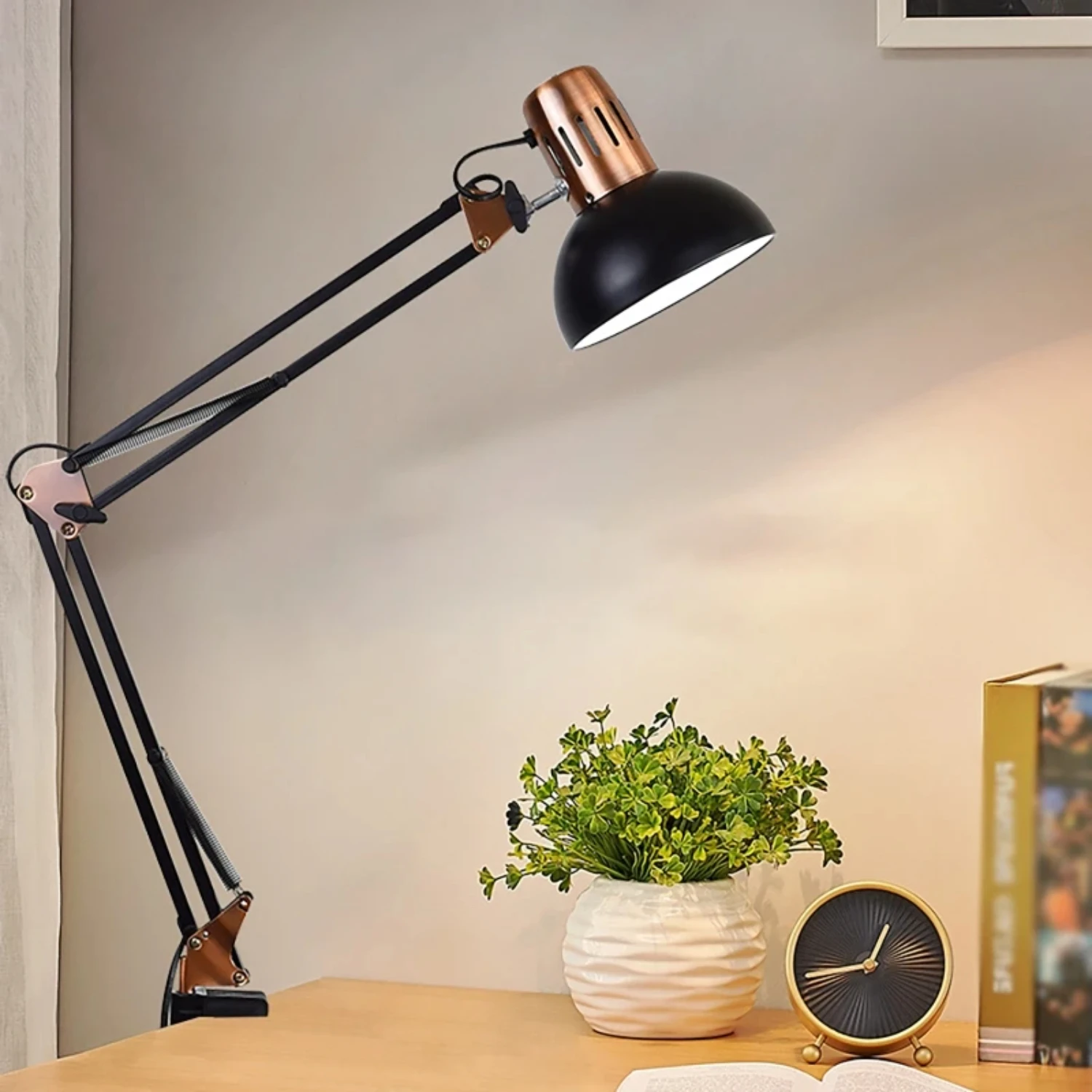 

ED Studio Desk Lamp Vintage Portable Lamps With Clamp Book Reading Folding Writing Study Light Fixture Nail Manicure Table