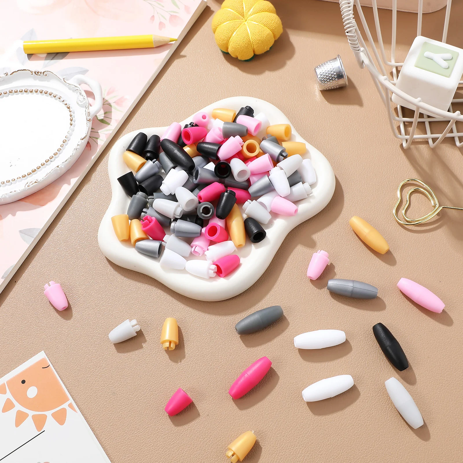 

100 Pcs Children's Rope Buckle Breakaway Clasps Lanyard Plastic Bracelet Mini Safety Buckles Barrel for Jewelry Making Fold