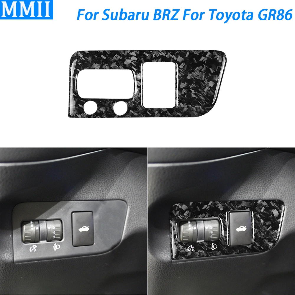 

For Subaru BRZ For Toyota GR86 2017-2019 Forged Carbon Fiber Headlight Switch Control Panel Cover Trim Car Accessories Sticker