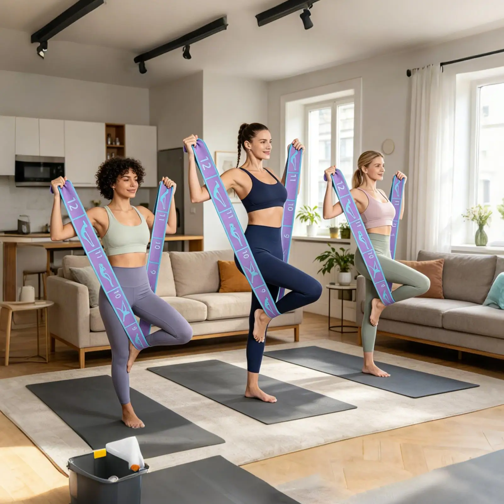 Elastic Yoga Strap Dance Training Segmented Band Fitness Stretch Cord Potable Gym Equipment Exercise Rope For Home Yoga Ballet