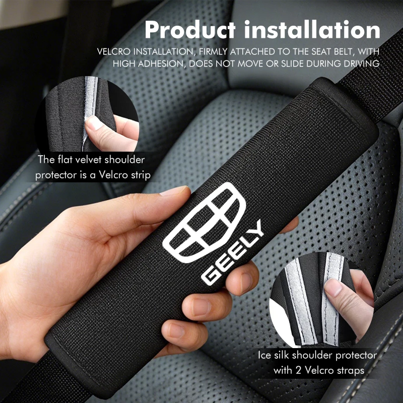 Universal Car Seat Belt Shoulder Pad Auto Interior Accessories For Geely Geometry C Tugella GC9 X7 GX3 CK GC6 LC EC8 CK2 CK3 view 5