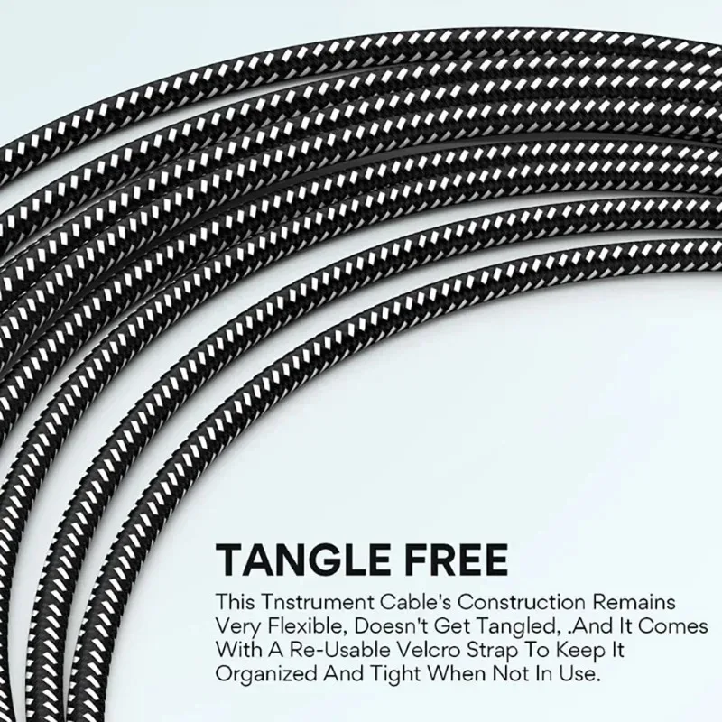 0,5/1/3,5M Audiokabel TRS 1/4 Zoll 6,5mm Audiokabel mit Geräuschunterdrückung für Bass, E-Drum, Verstärker und E-Gitarre – Detail 8